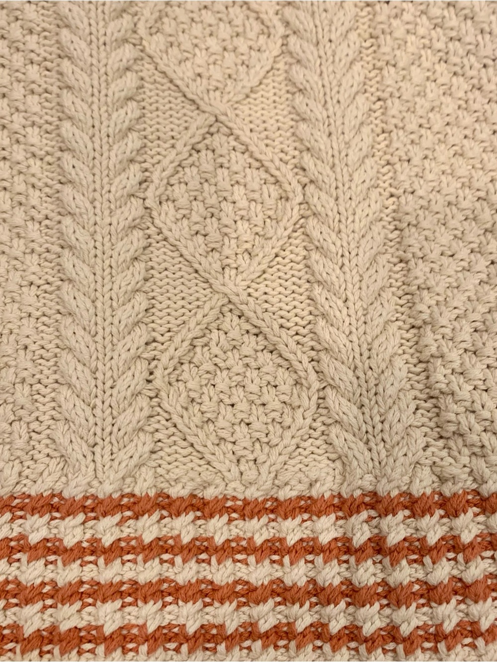 L.L.Bean Signature Cotton Fisherman Sweater Cable Knit size L Women’s - Picture 9 of 14